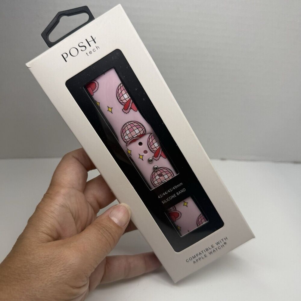 Posh Tech Apple Watch 42/44/45/49mm Pink Disco Cowgirl Print Silicone Band New
